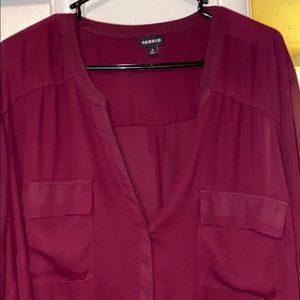 Burgundy torrid blouse size 4